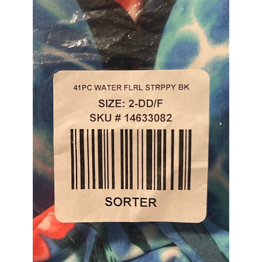 Torrid Underwire Slim Fix Blue Water Floral One-Piece Swimsuit NWT SZ 2 DD/F - Picture 14 of 16